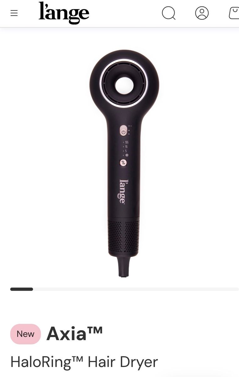 L'ange Axia HaloRing Hair Dryer - New, Black, Fast Drying, Multiple Heat Settings