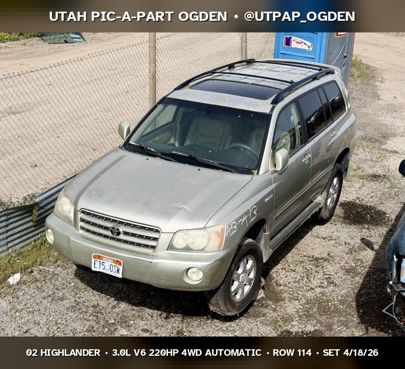 2002 Toyota Highlander Parts - UTPAP Ogden