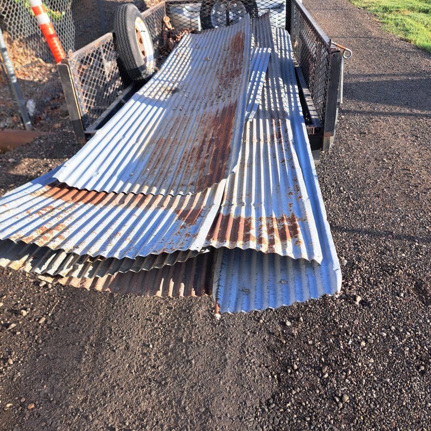 Corrugated Metal Roofing Sheets - Assorted Sizes, Rust Patina, Used