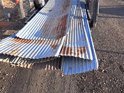 Corrugated Metal Roofing Sheets - Assorted Sizes, Rust Patina, Used