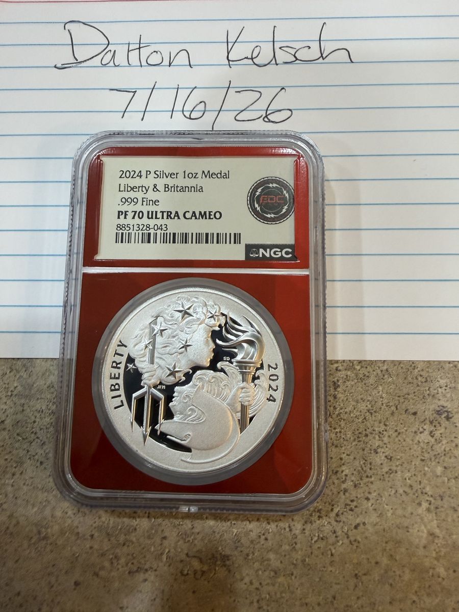2024 P Silver 1oz Liberty & Britannia Medal NGC PF 70 Ultra Cameo 999 Fine
