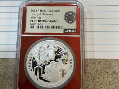 2024 P Silver 1oz Liberty & Britannia Medal NGC PF 70 Ultra Cameo 999 Fine