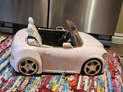 Pink Ride-On Electric Toy Car with Gold Accents for 18" American Girl Doll