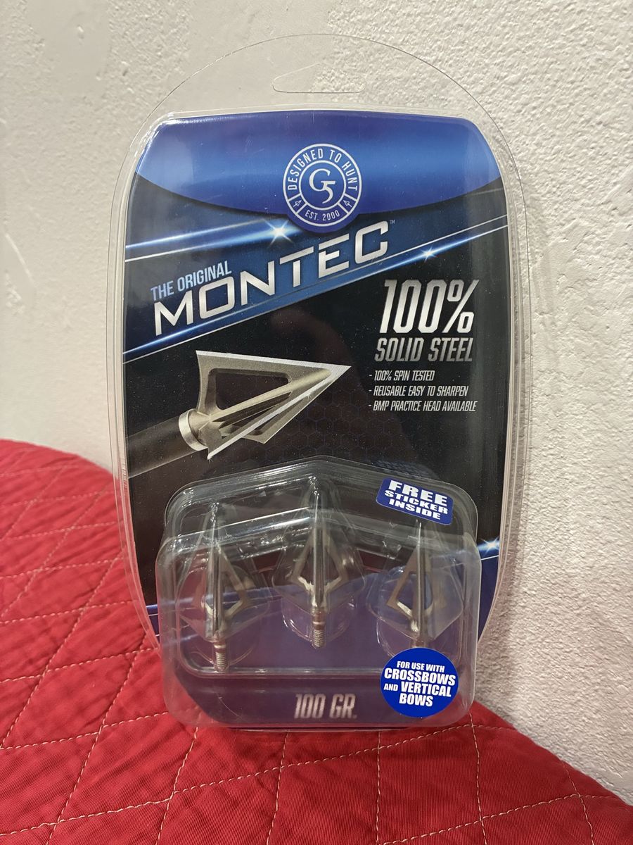 G5 Outdoors Montec 100 Grain Broadheads 3-Pack for Crossbows/Bows