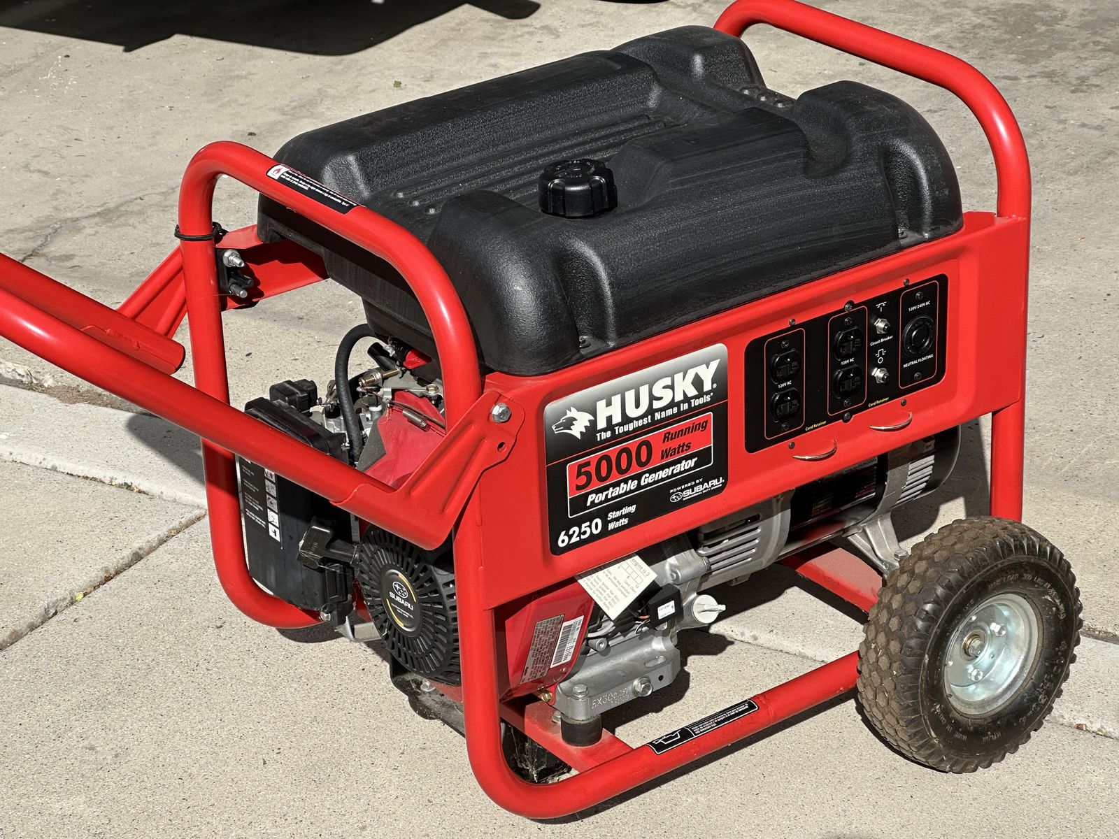 Husky 5000 Running Watts / 6250 Starting Watts Portable Generator (Gas Powered) by Subaru