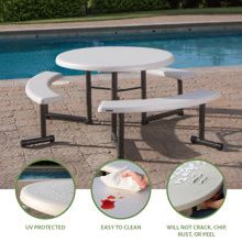 Lifetime 44in Round Picnic Table