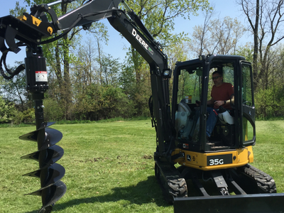 Auger Attachment Rental – Mini excavator auger - skid steer auger