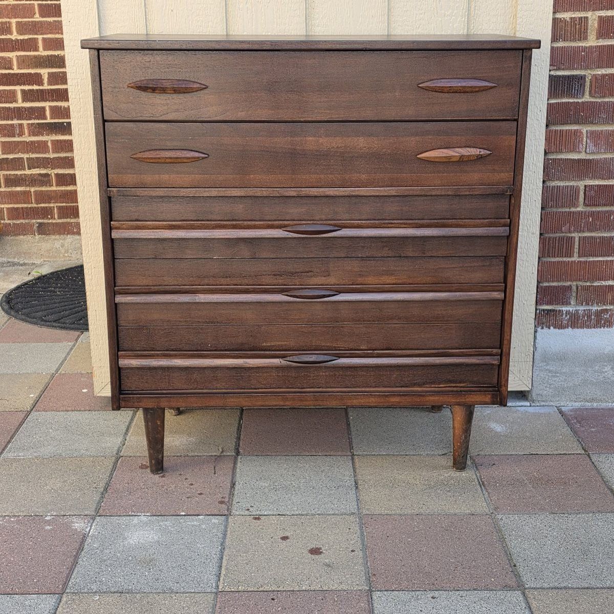 Vintage Mid Century Highboy 4 Drawer Dresser