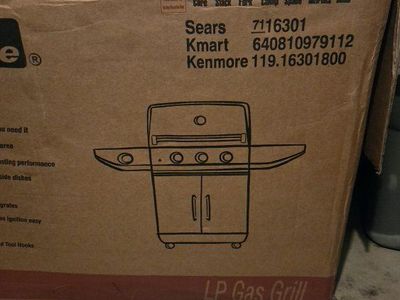 3-Burner LP Gas Grill with Side Burner Model 119.16301800 New in Box