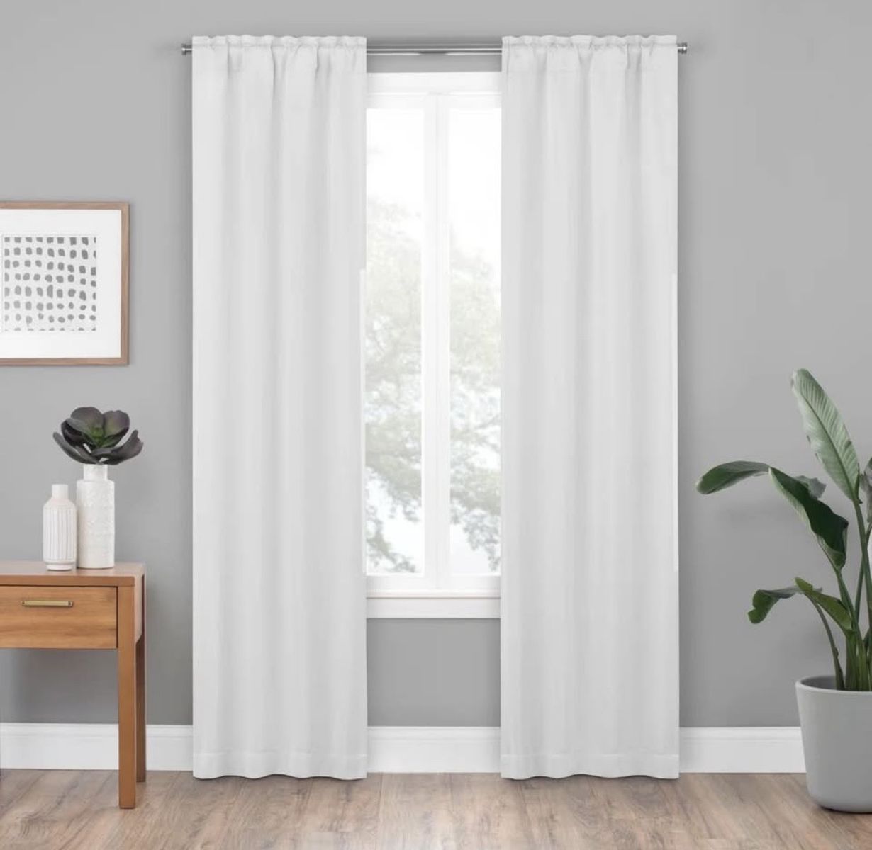 4 Eclipse Polyester Blackout Liner Rod Curtains