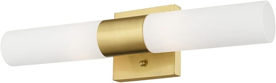 LIVEX LIGHTING Aero 2-Light 5" Vanity Light, Satin Brass 10102-12