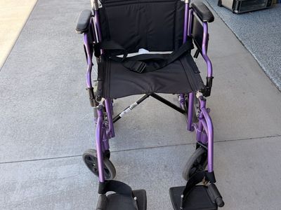 Nova Medical Products Lightweight Transport Wheelchair - Purple, Foldable