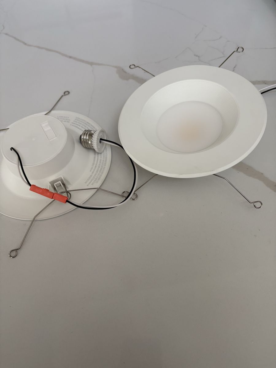 2-Pack LED Recessed Downlight Fixtures - White, Dimmable, Energy Efficient