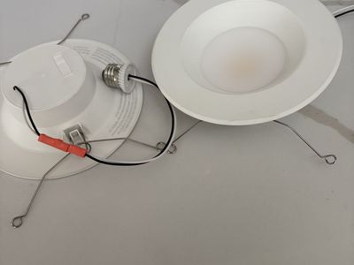 2-Pack LED Recessed Downlight Fixtures - White, Dimmable, Energy Efficient