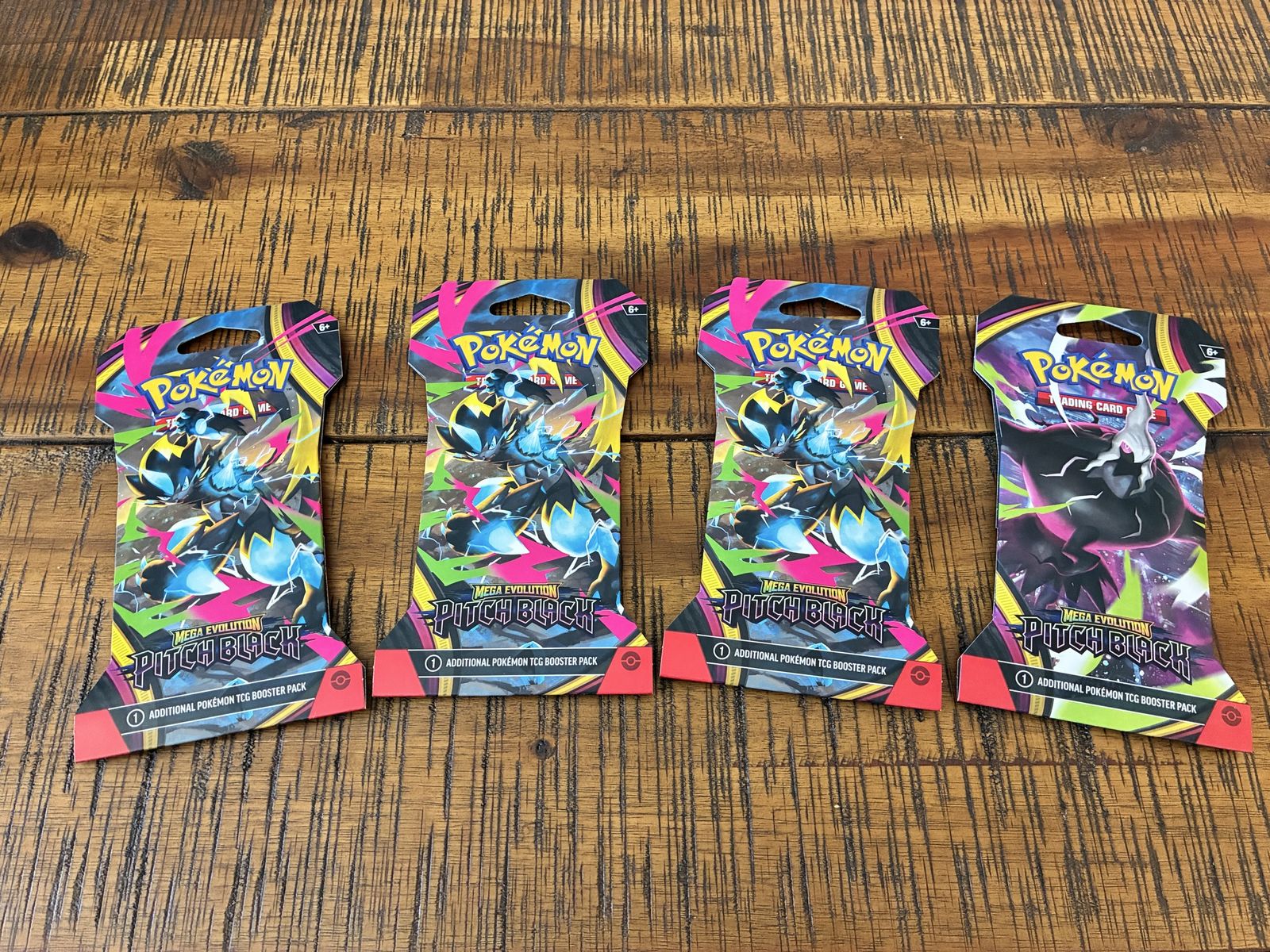 Pokémon TCG Mega Evolution Pitch Black Sleeved Booster Packs (Lot of 4)