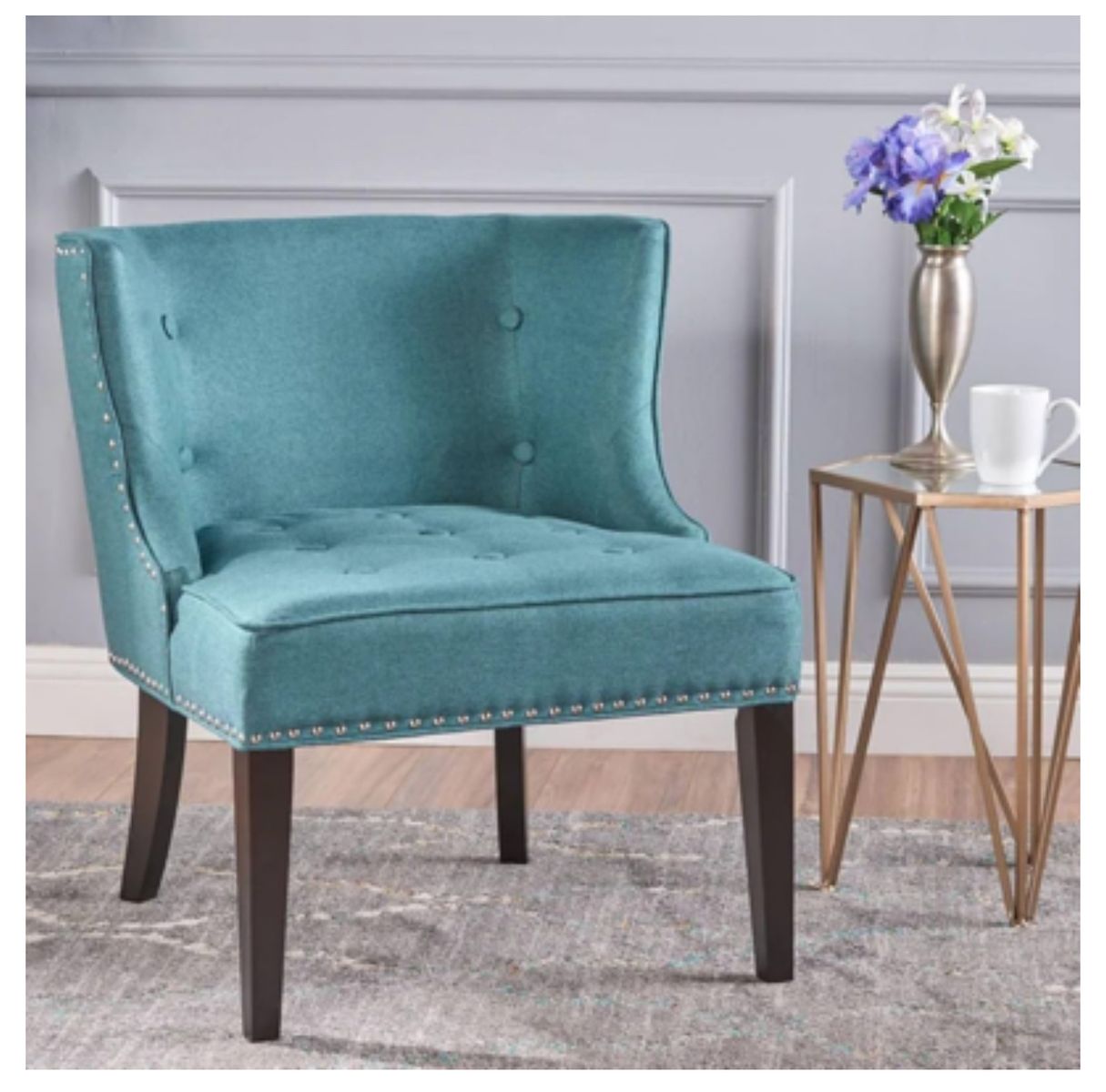 $81 LESS THAN AMAZON! BRAND NEW IN BOX- Teal Accent Chair