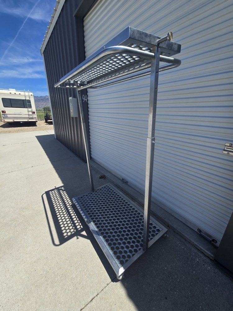 Commercial Clothing Rack on Wheels Heavy Duty Stainless Steel w/ Shelves and Hanging Bars