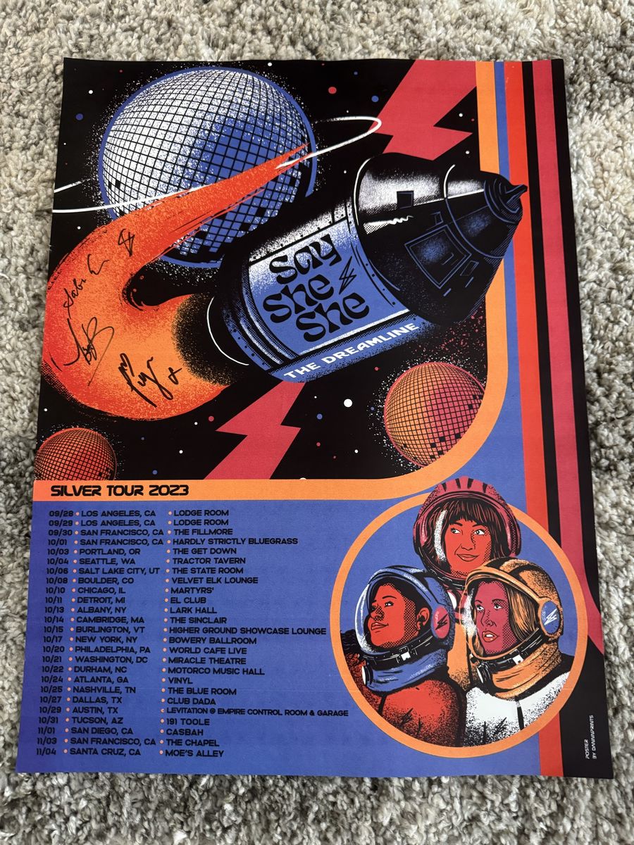 Say She She The Dreamline Silver Tour 2023 Signed Concert Poster Daninnprints Art