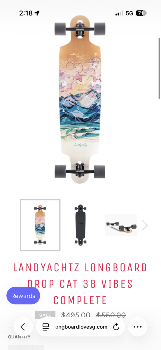 Landyachtz Longboard Drop Cat 38 Vibes Complete