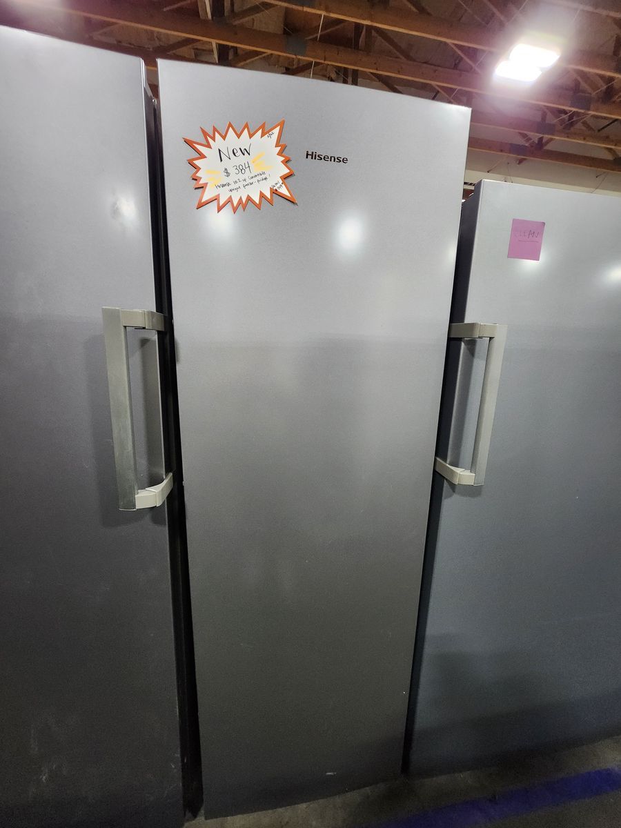 BRAND NEW! HISENSE 10.2 CF UPRIGHT FREEZER AND FRIDGE!