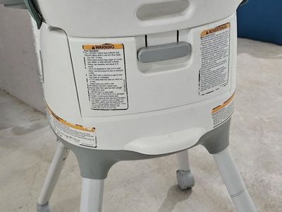 Convertible Baby High Chair with Removable Tray and Green Padded Seat