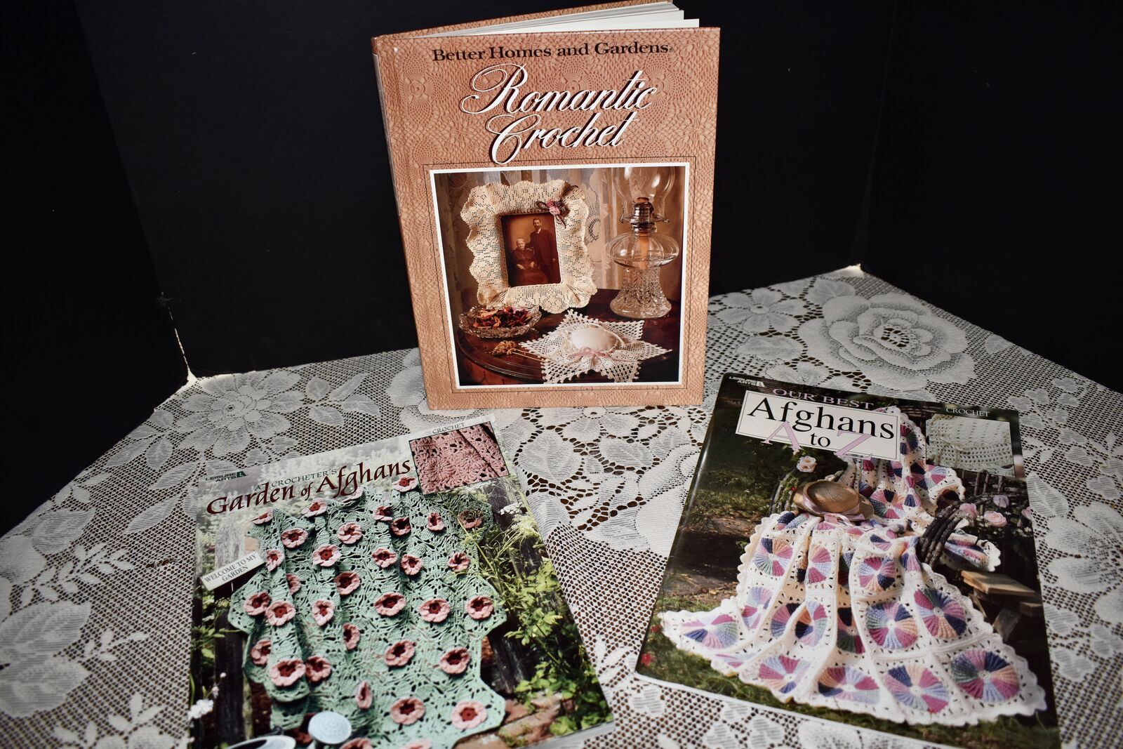 THREE ( 3 ) SEPARATE CROCHET AFGHAN AND MORE BOOKS FILLED WITH SO MANY IDEAS OF THINGS TO MAKE