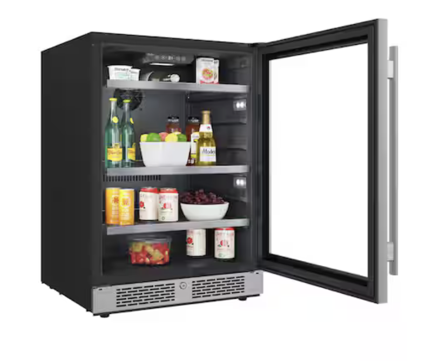 Avallon 24 in. Single Zone 140-Cans Built-in or Freestanding Beverage Cooler in Stainless Steel