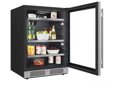 Avallon 24 in. Single Zone 140-Cans Built-in or Freestanding Beverage Cooler in Stainless Steel