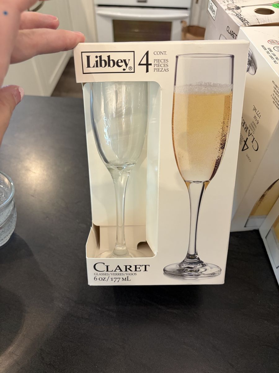Libbey Claret Champagne Flutes – 28 Glasses Total (7 New Boxes)