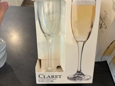 Libbey Claret Champagne Flutes – 28 Glasses Total (7 New Boxes)