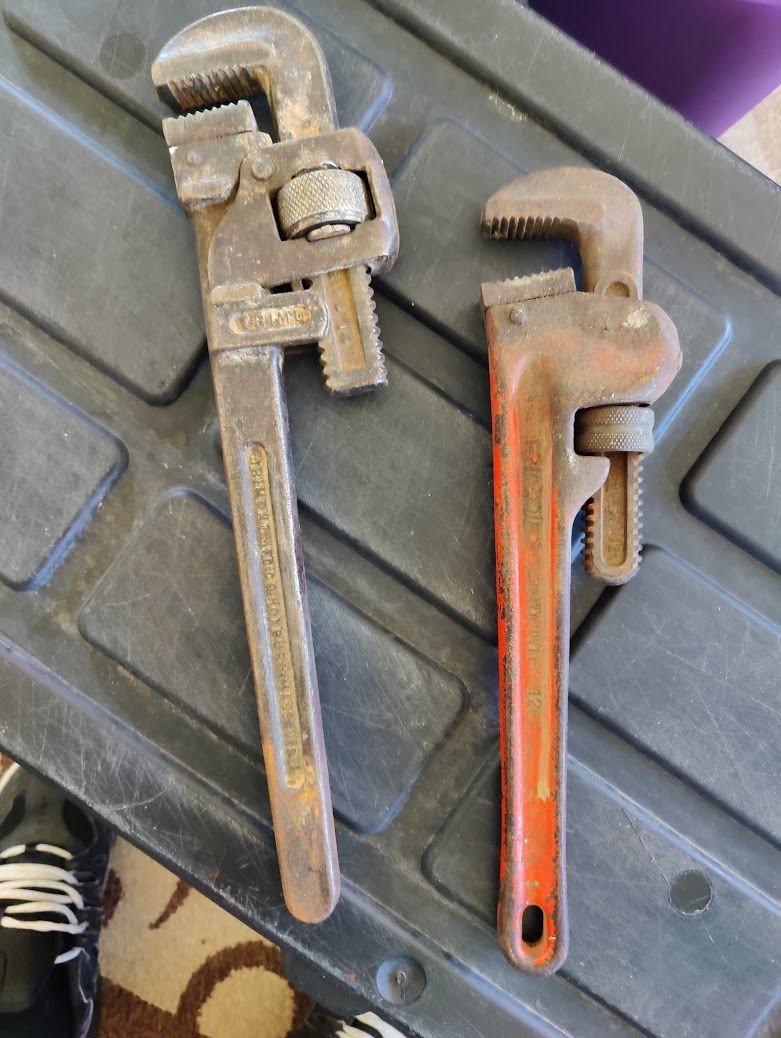 Trimo 14" and Ridgid 12" Pipe Wrench