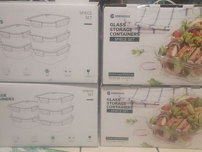 Brand New Borohouse 5-Piece Glass Food Storage Sets (4 Sets Available!)