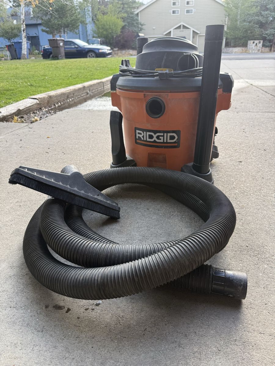 RIDGID Wet/Dry Shop Vacuum with Hose and Brush Attachment