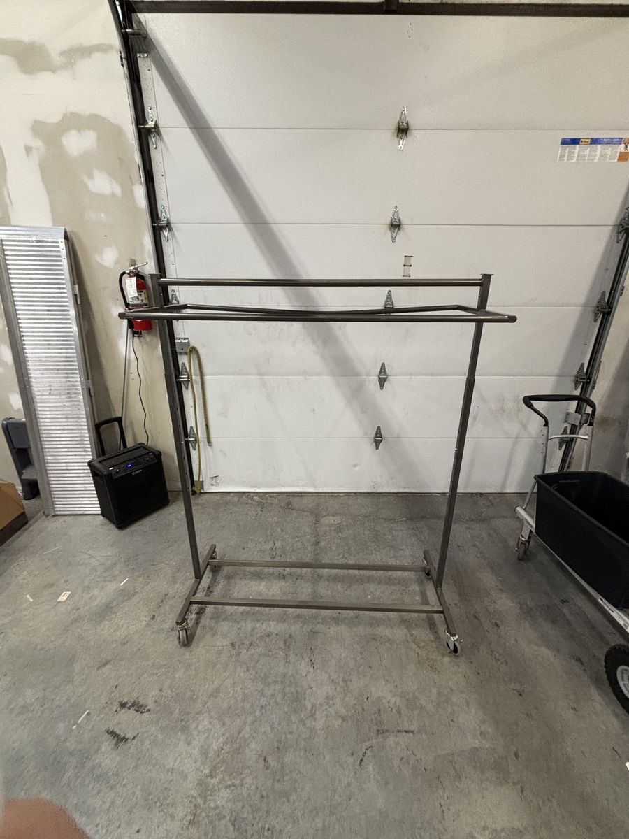 Double-rail Rolling Clothing Rack