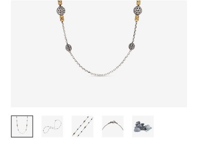 Konstantino Kleos Sterling Silver & 18k Yellow Gold Station Necklace