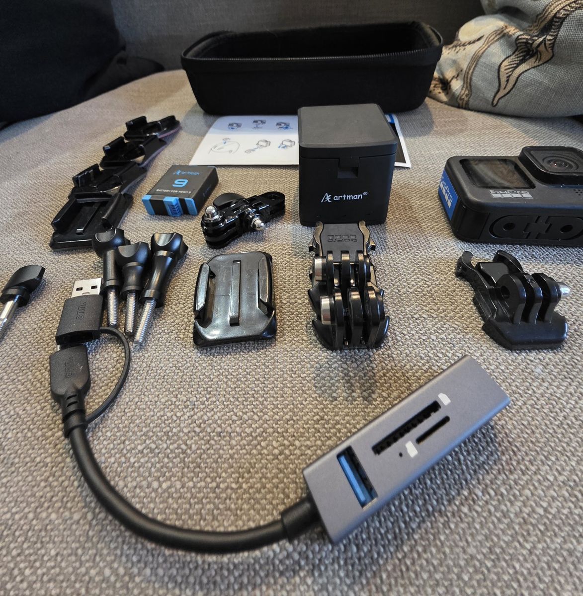 GoPro Hero 9 Black Action Camera with Accessories - Max Video 2.7K 60fps