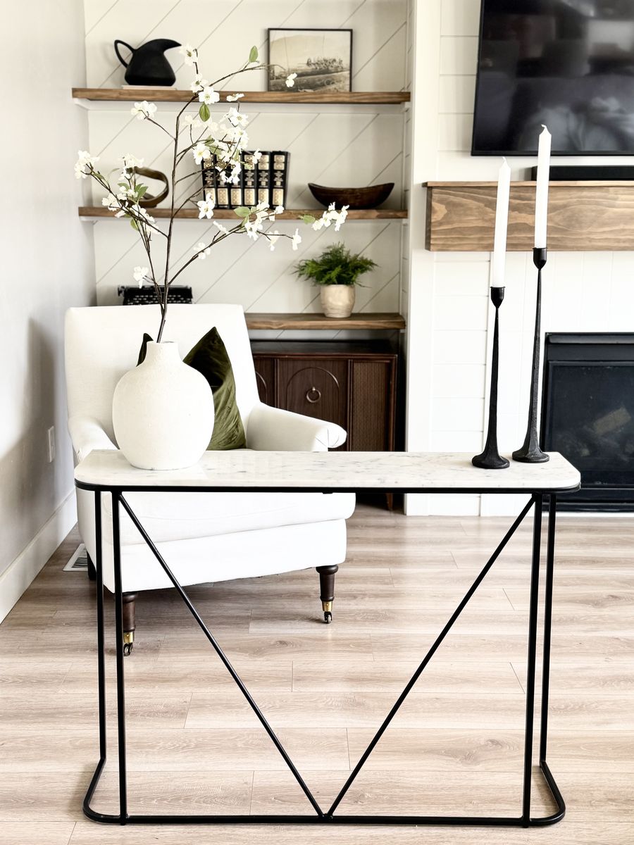 GORGEOUS | Narrow Modern Marble Top Console Table