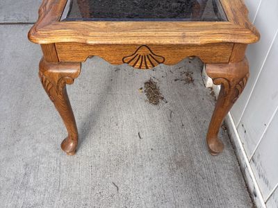 End table with glass top
