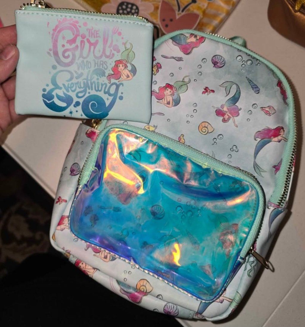 Disney The Little Mermaid Ariel "The Girl Who Has Everything" Mini Backpack & Coin Purse Set