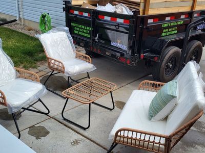 4pc Outdoor Wicker Patio Set w/Cushions