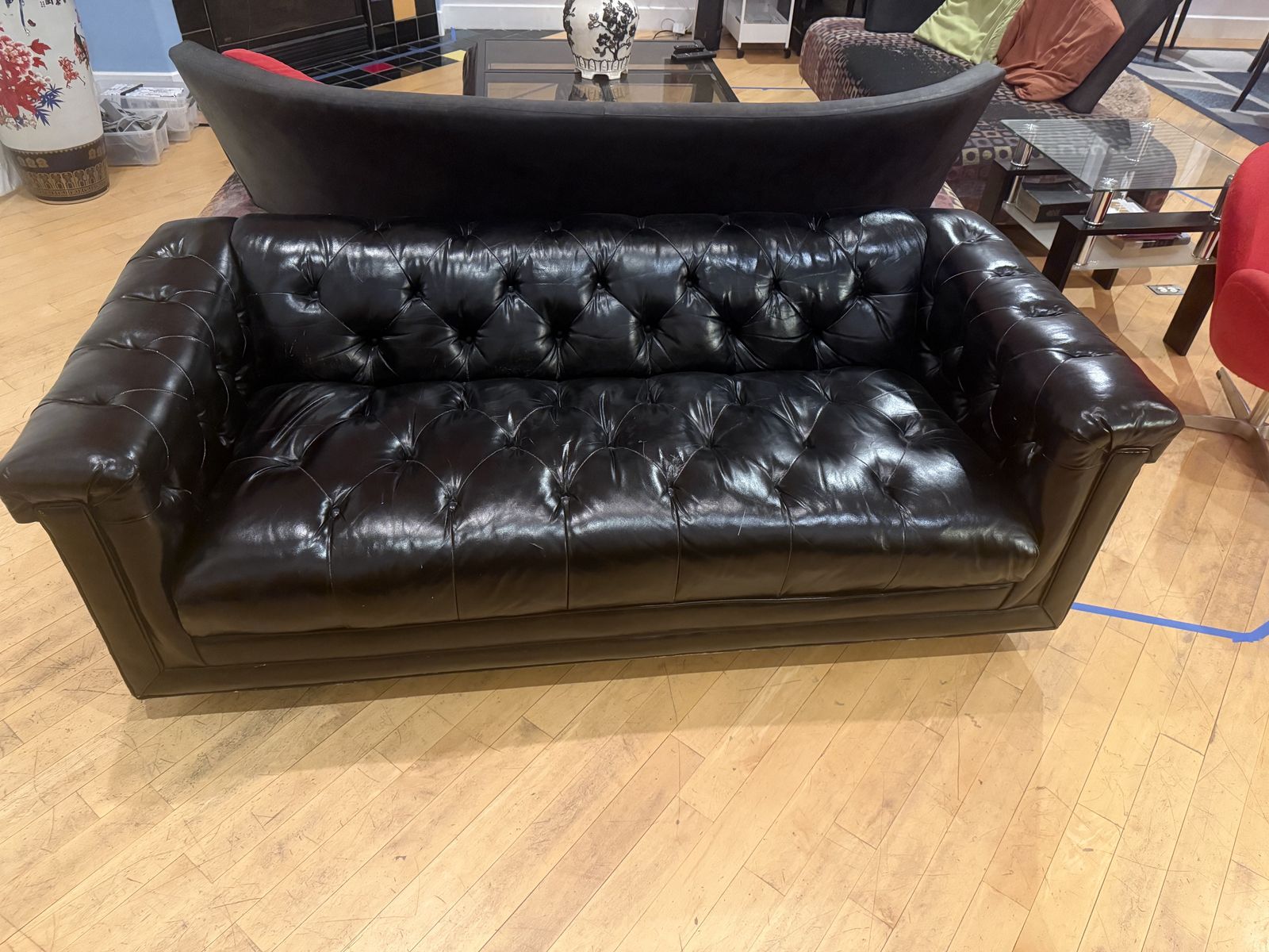 Chesterfield Soft - Black Leather, High Quality