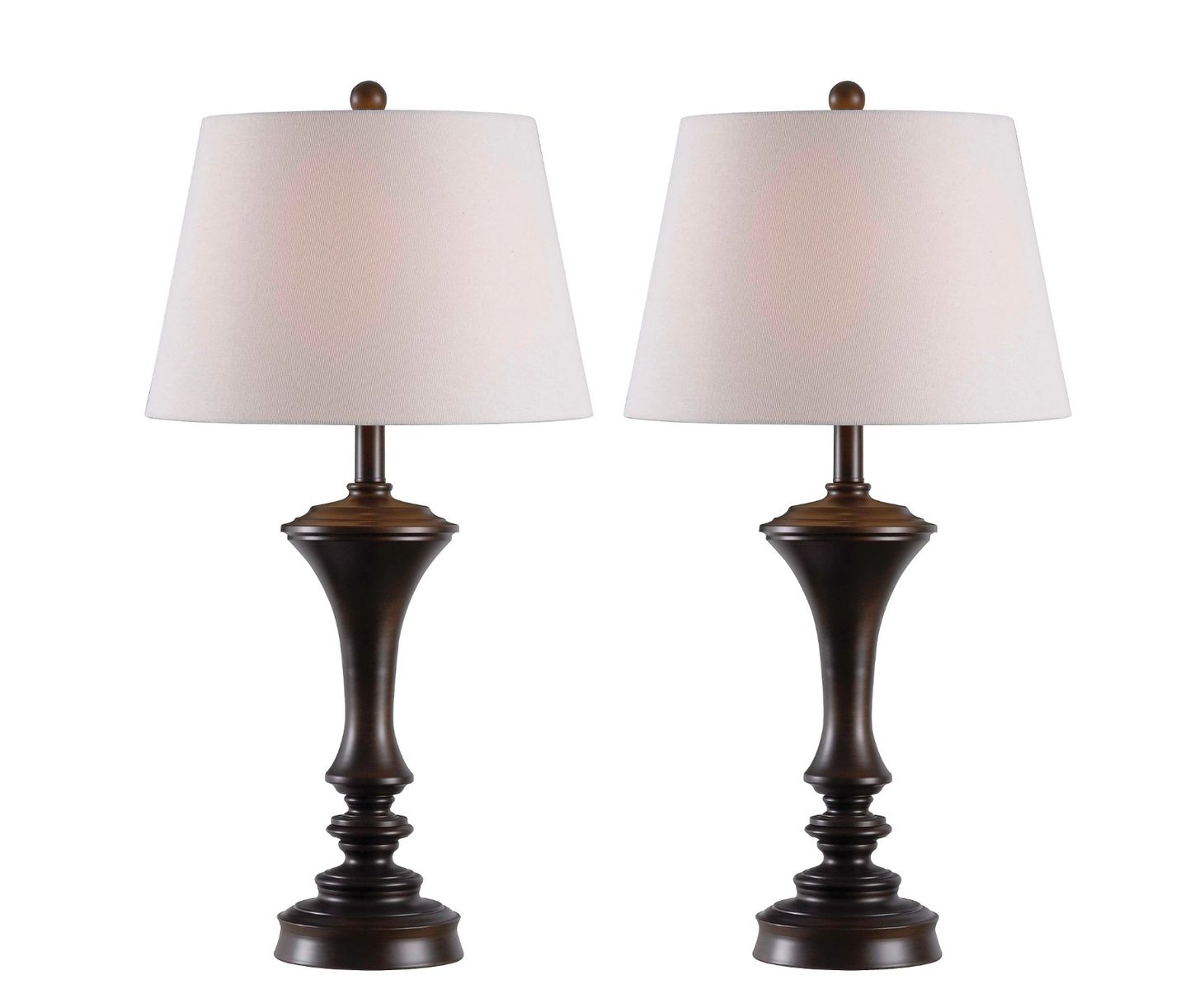 Kenroy Home Isabella Table Lamps, 29"H, Off-White Shade/Brushed Copper Bronze Base, Set Of 2 Lamps