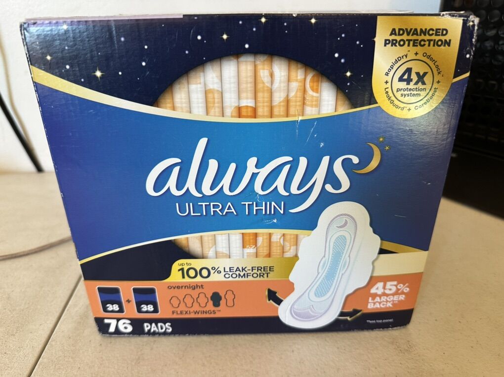 Always Ultra Thin Advanced Overnight Pads 76 Count