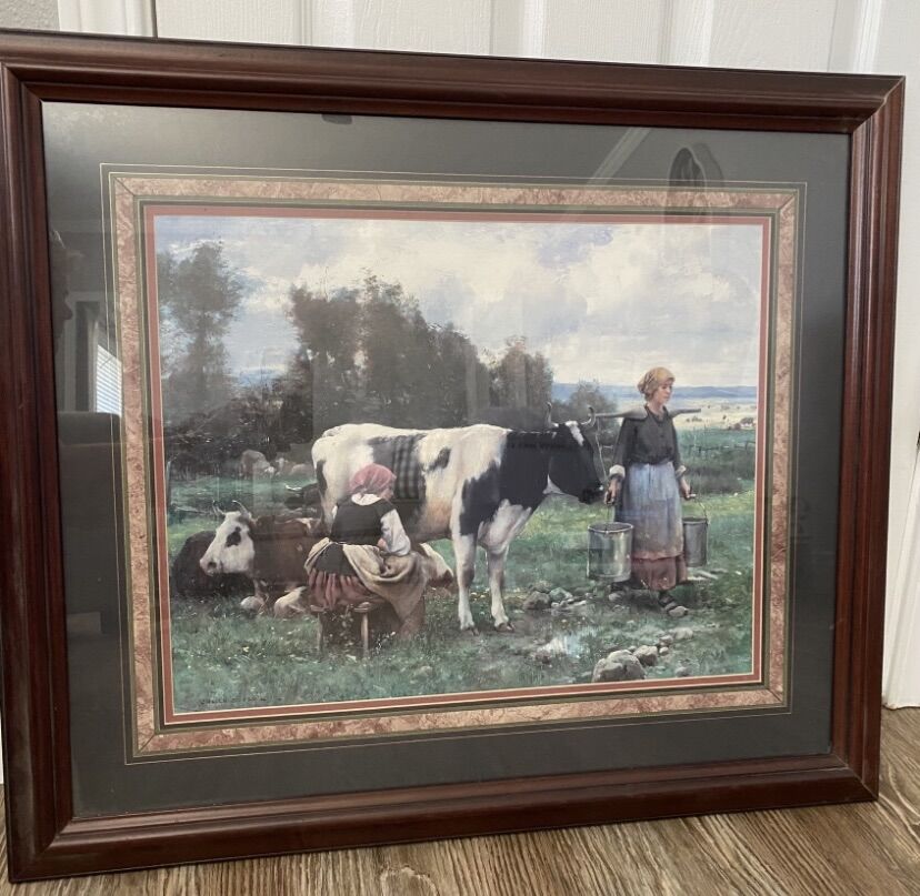 Milkmaids In The Field  By Julien Dupre  Farmhouse