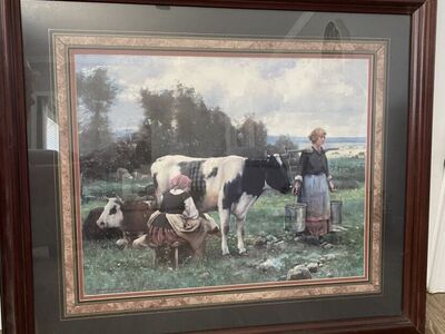 Milkmaids In The Field By Julien Dupre Farmhouse