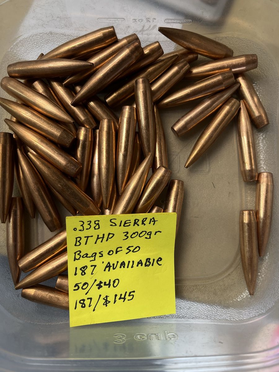 Sierra .338 BTHP 300gr Bullets - Lot of 187 Available