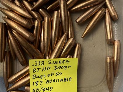 Sierra .338 BTHP 300gr Bullets - Lot of 187 Available