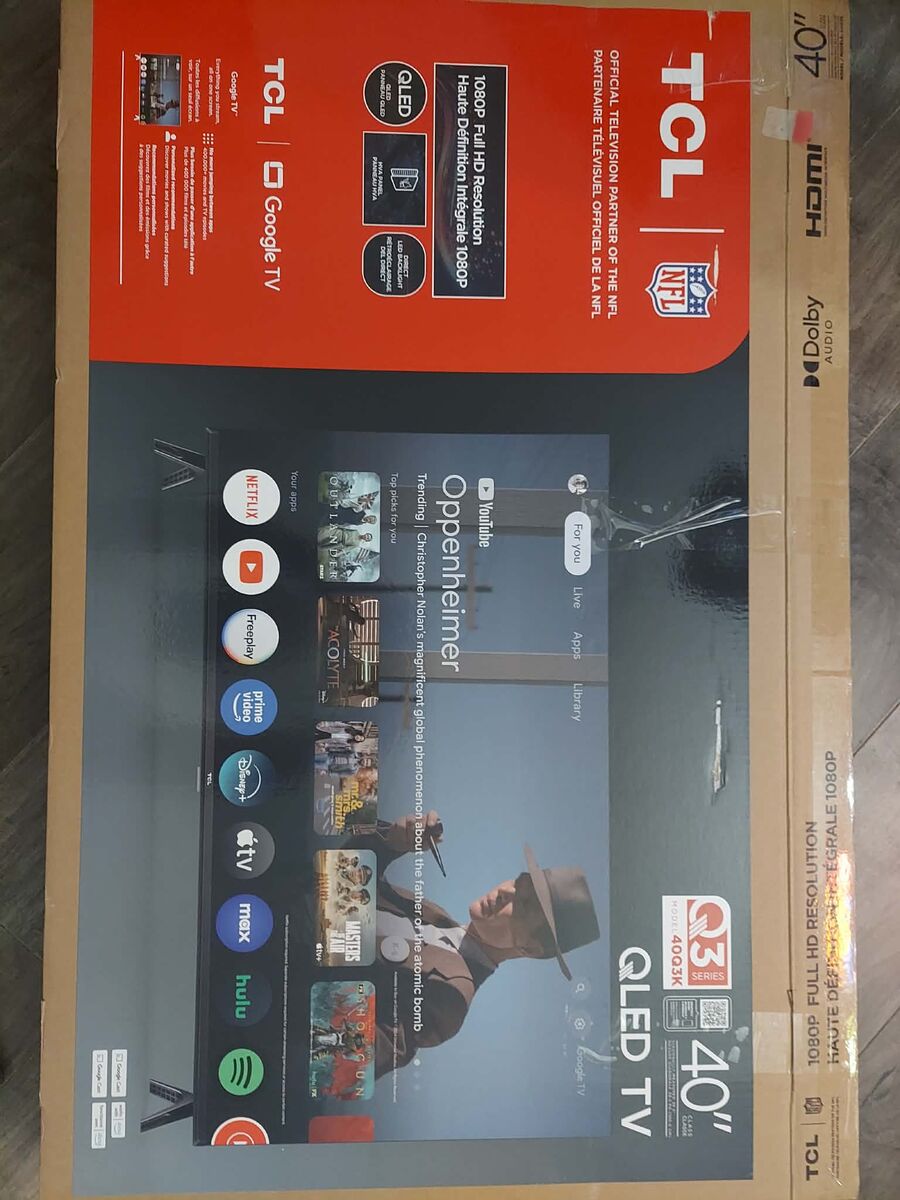 TCL 40” QLED Smart TV w/ Google TV – OPEN BOX – $160