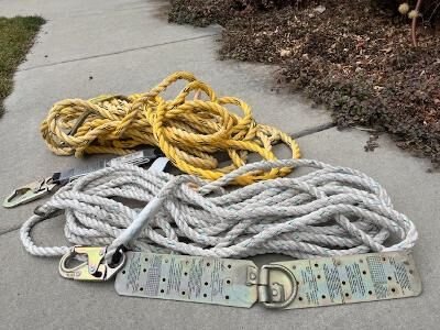 Fall protection ropes, anchor and lanyard