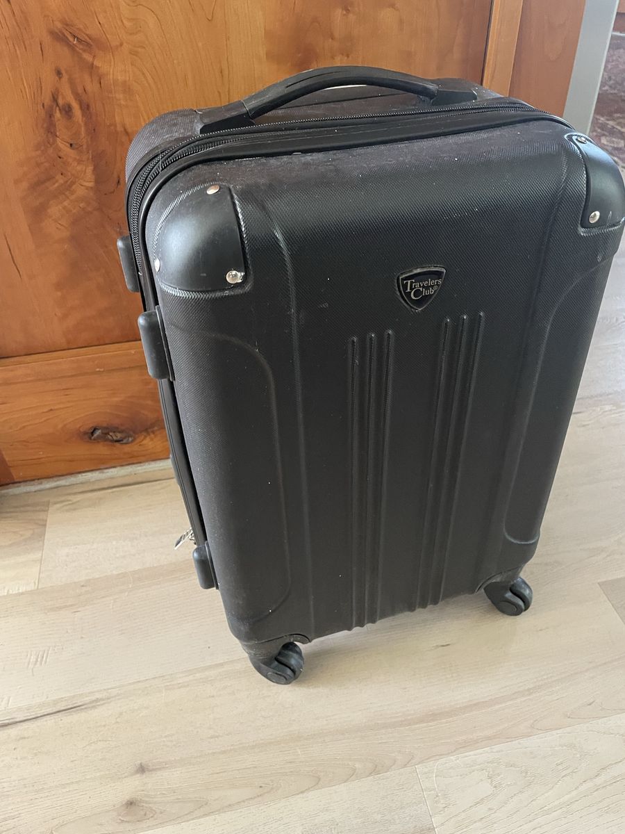 Hard case carry-on luggage with expanding sleeve